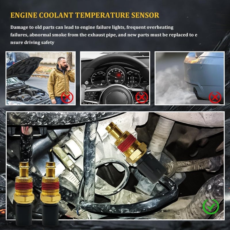 Tecledsn Engine Coolant Temperature Sensor, Temperature Sensor for Car, 5149077AB Automotive Replacement Coolant Temperature Sensors, Coolant Temp Sensor for Chrysler Grand Cherokee J-eep Wrangler - Image 4